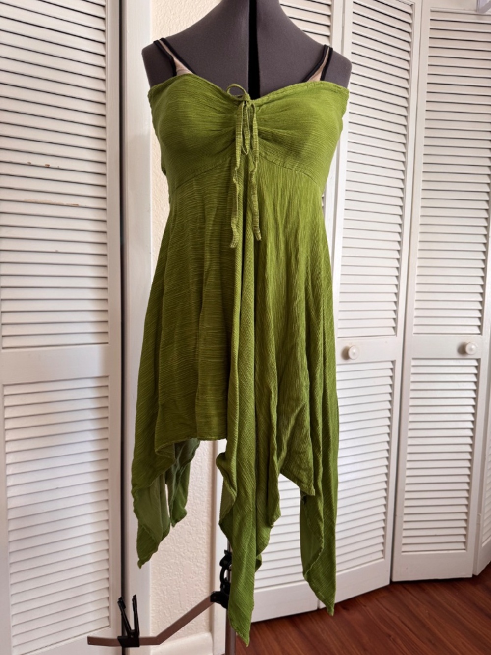 "Lost Island" strapless 100% cotton summer sun dress bright green L/XL - Picture 3 of 16